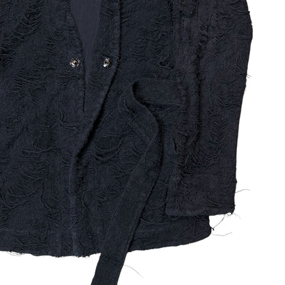 Yohji Yamamoto Pour Homme Frayed Wrap Belt Cardigan - AW12 l