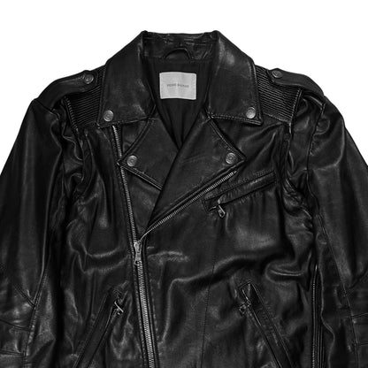 Pierre Balmain Belted Biker Leather Jacket - SS13