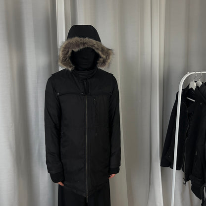 Dirk Bikkembergs Faux Fur Hood Utility Parka