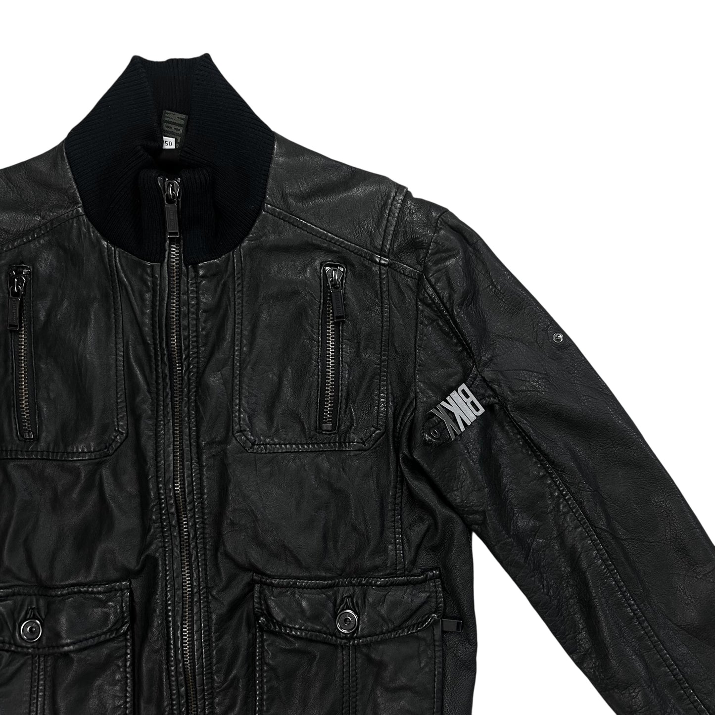 Dirk Bikkembergs Cargo Flight Leather Jacket