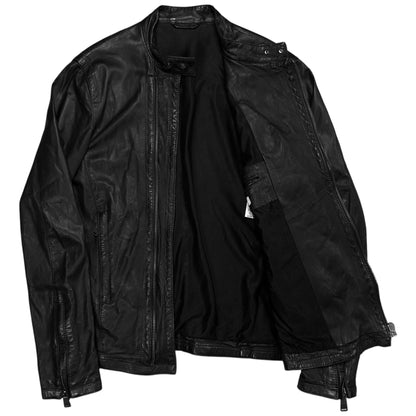 Dirk Bikkembergs Double Zip Racer Leather Jacket