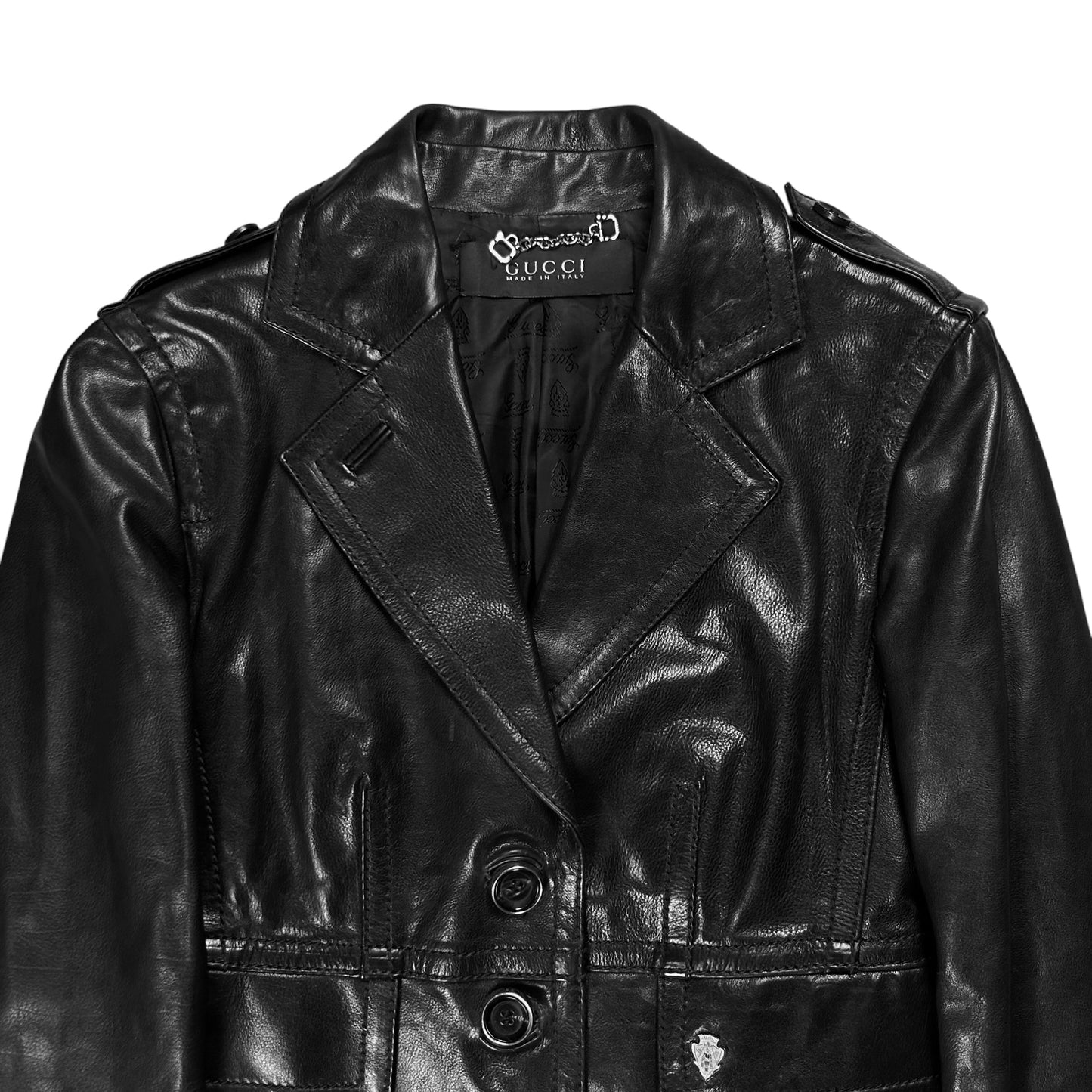 Gucci by Tom Ford Multi Strap Military Leather Blazer - AW03