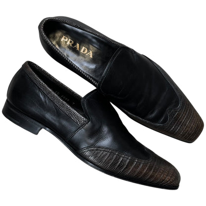 Prada Two Tone Scale Loafers