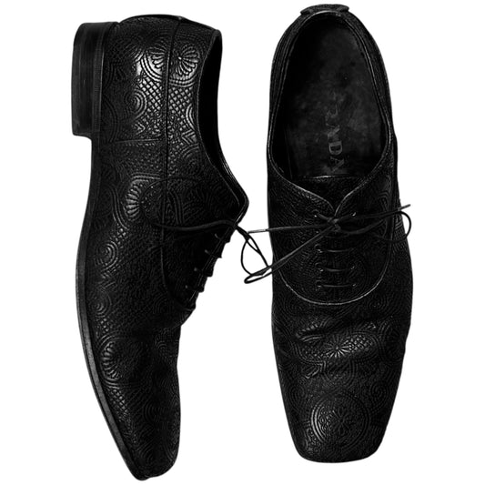 Prada Squared Floral Texture Derbies