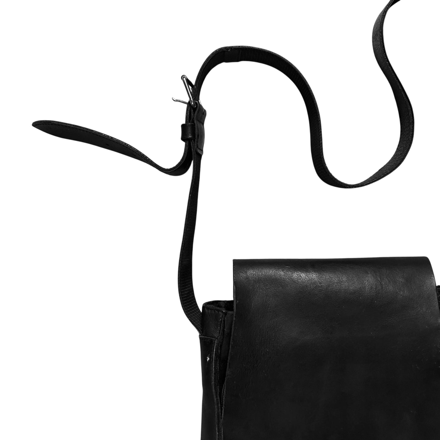 Y'Saccs Yohji Yamamoto Leather Flap Nylon Bag