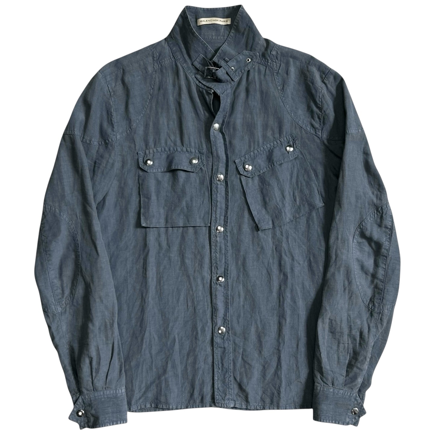 Balenciaga Belt Collar Linen Work  Shirt - SS05