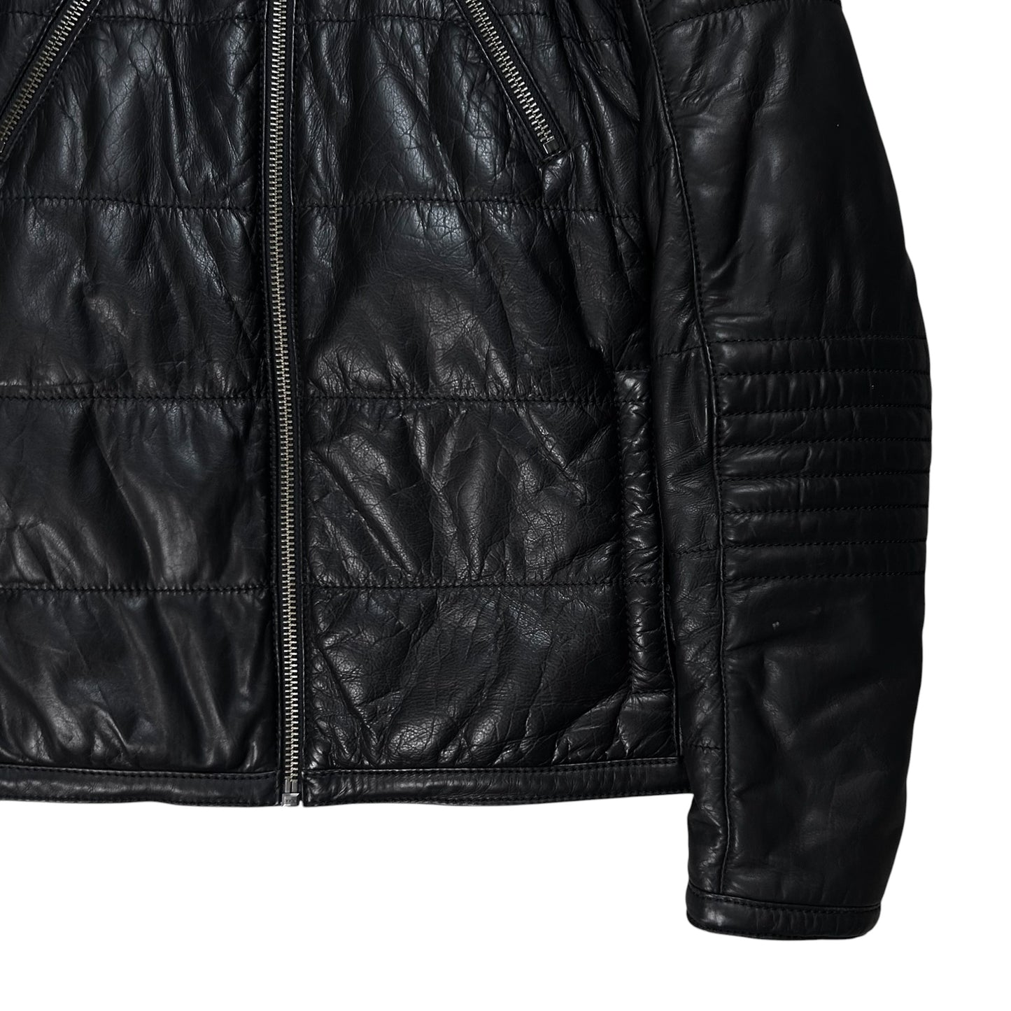 Dirk Bikkembergs Quilted Chest Zip Moto Jacket - AW08