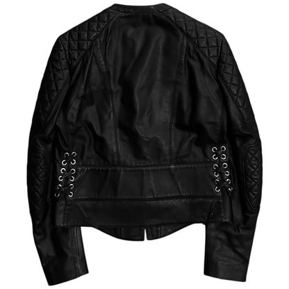 Balenciaga Quilted Bondage Lace Leather Jacket - AW12