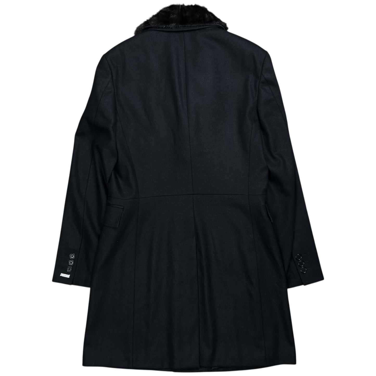 Dirk Bikkembergs Mink Fur Collar Wool Coat - AW08