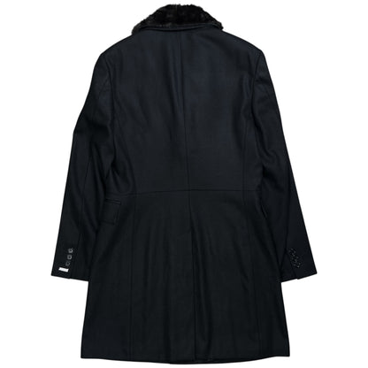 Dirk Bikkembergs Mink Fur Collar Wool Coat - AW08