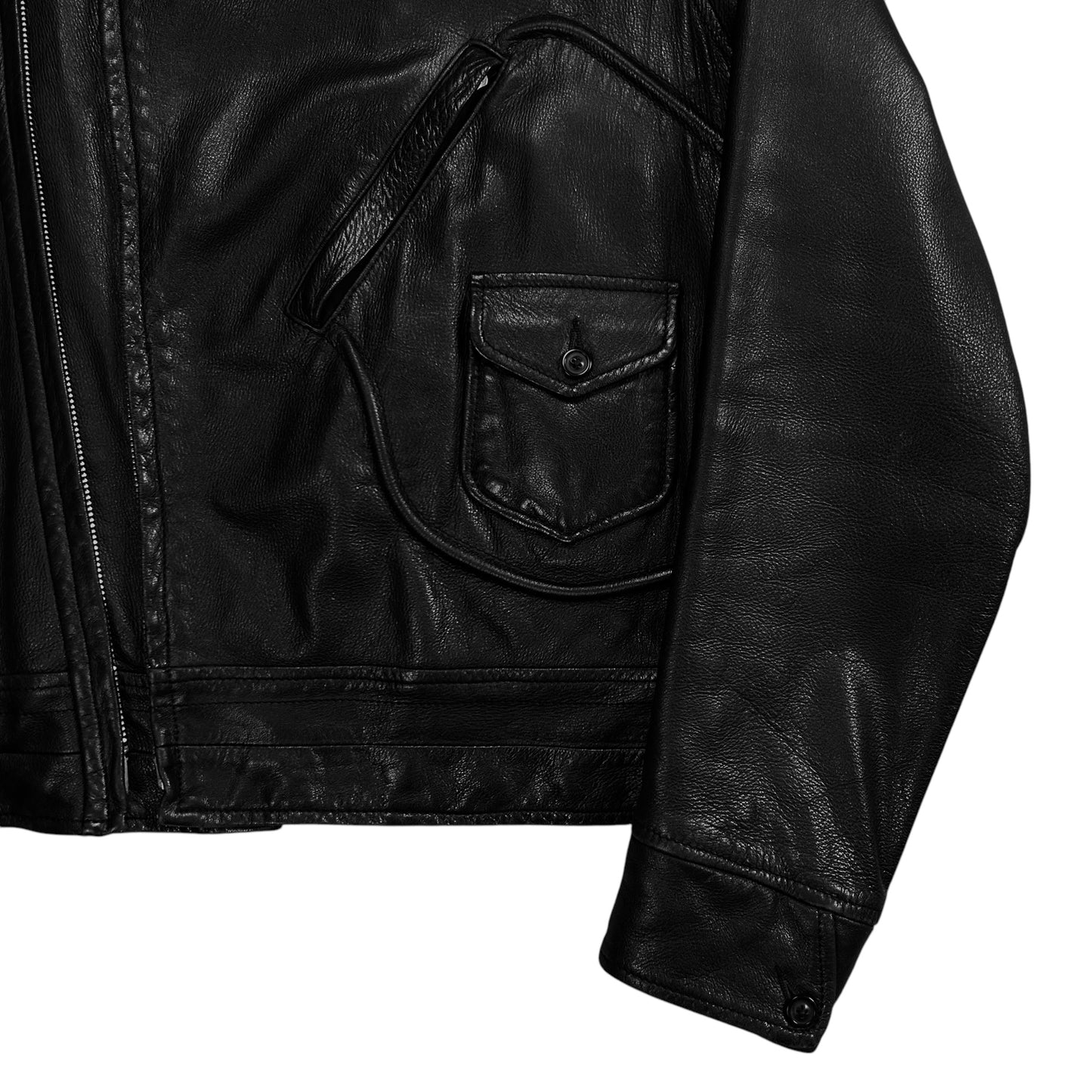 Maison Martin Margiela Flap Pocket Biker Deer Leather Jacket - AW06