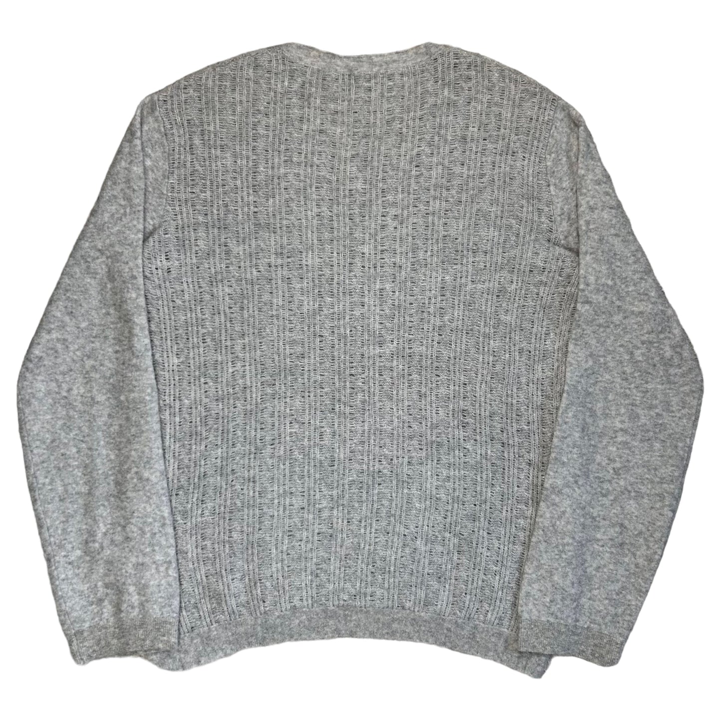 Ann Demeulemeester Reversed Cable Knit V-Neck Sweater