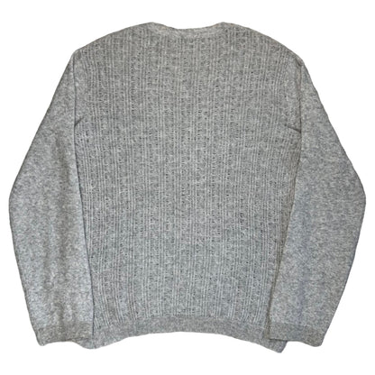 Ann Demeulemeester Reversed Cable Knit V-Neck Sweater