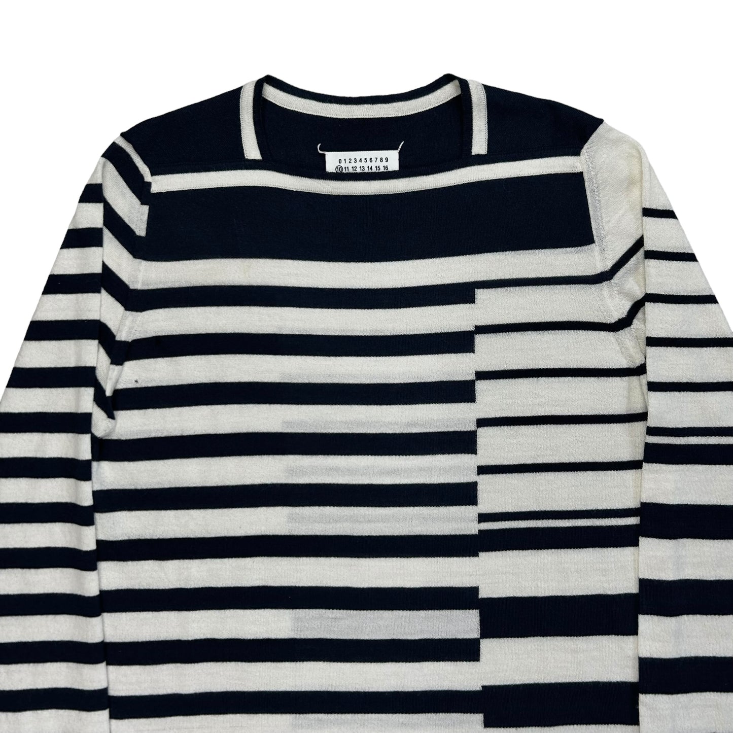 Maison Margiela Asymmetric Marine Stripe Wool Sweater - SS16