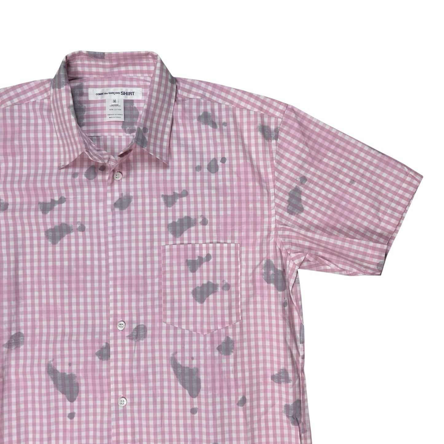 Comme des Garcons Shirt Stain Print Gingham Shirt - SS24