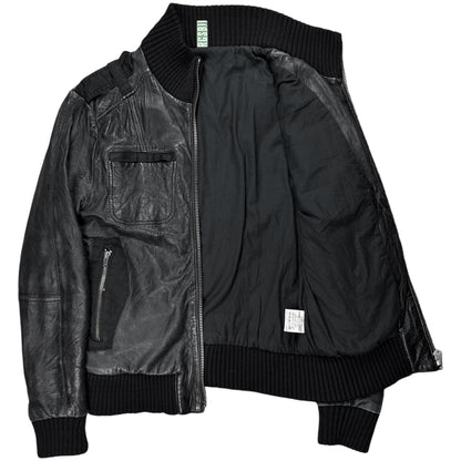 Dirk Bikkembergs Military Flight Leather Jacket