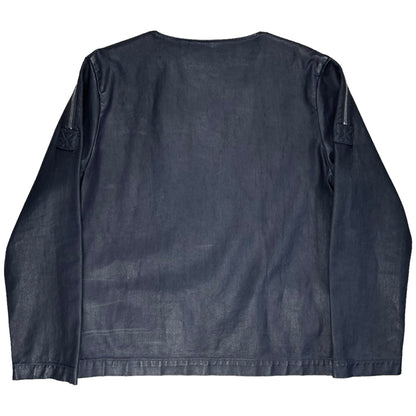 Dries Van Noten Waxed Denim Zip Sweater - AW13