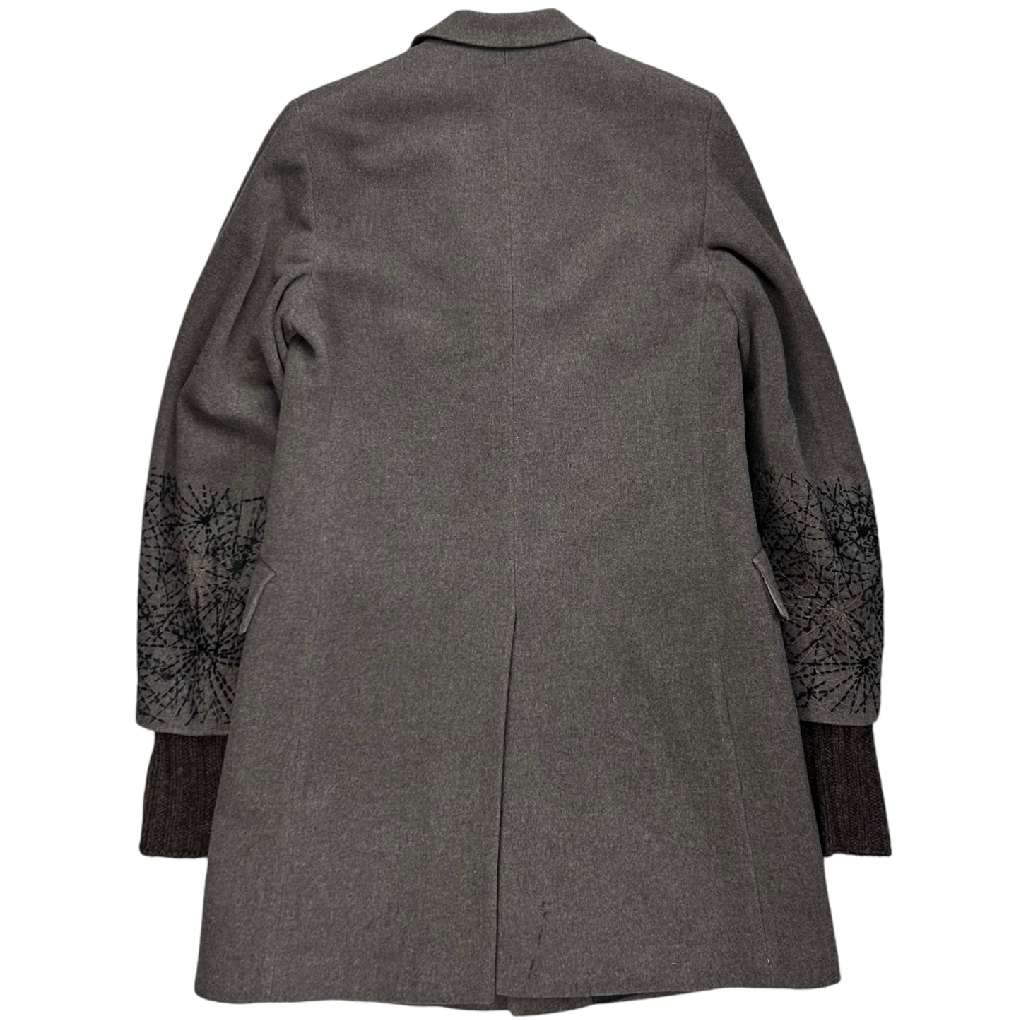 Dries Van Noten Embroidered Sleeve Wool Coat