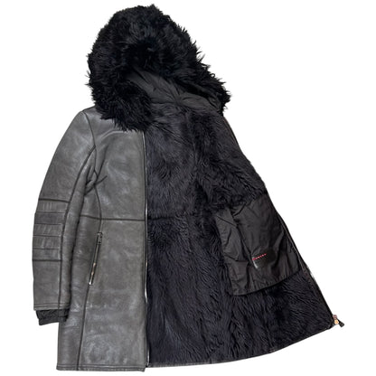 Prada Alpaca Fur Hood Shearling Coat - AW08