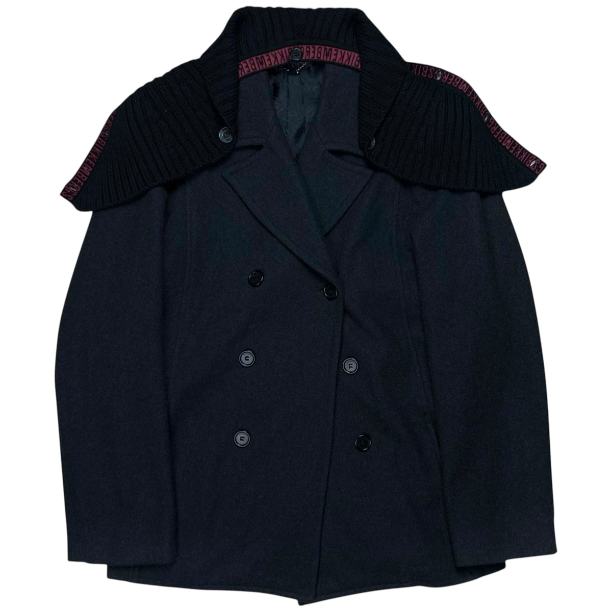 Dirk Bikkembergs Scarfed Caban Wool Jacket
