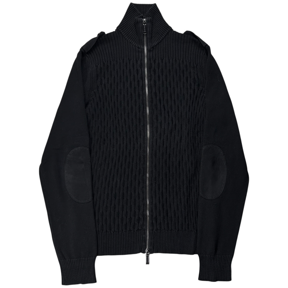 Dirk Bikkembergs Textured Military Zip Knit Sweater - SS08
