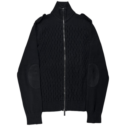 Dirk Bikkembergs Textured Military Zip Knit Sweater - SS08