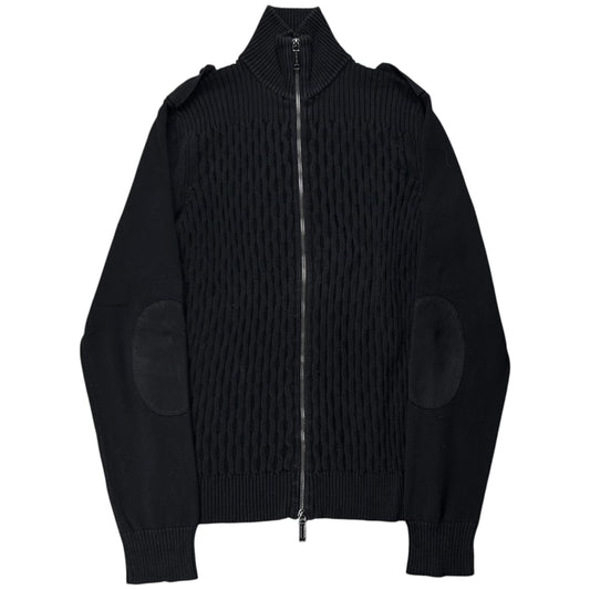 Dirk Bikkembergs Textured Military Zip Knit Sweater - SS08