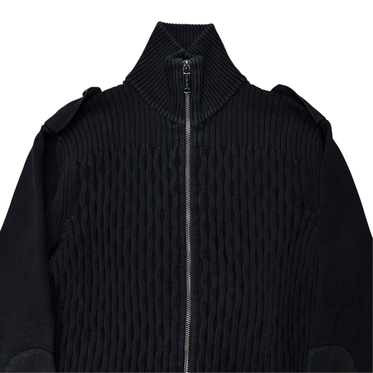 Dirk Bikkembergs Textured Military Zip Knit Sweater - SS08
