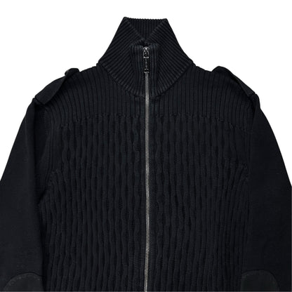 Dirk Bikkembergs Textured Military Zip Knit Sweater - SS08