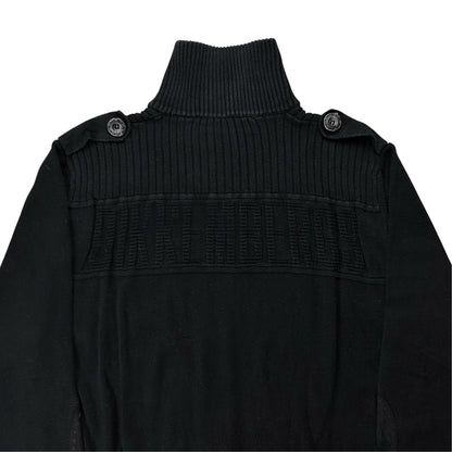 Dirk Bikkembergs Textured Military Zip Knit Sweater - SS08