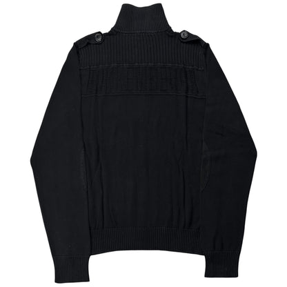 Dirk Bikkembergs Textured Military Zip Knit Sweater - SS08