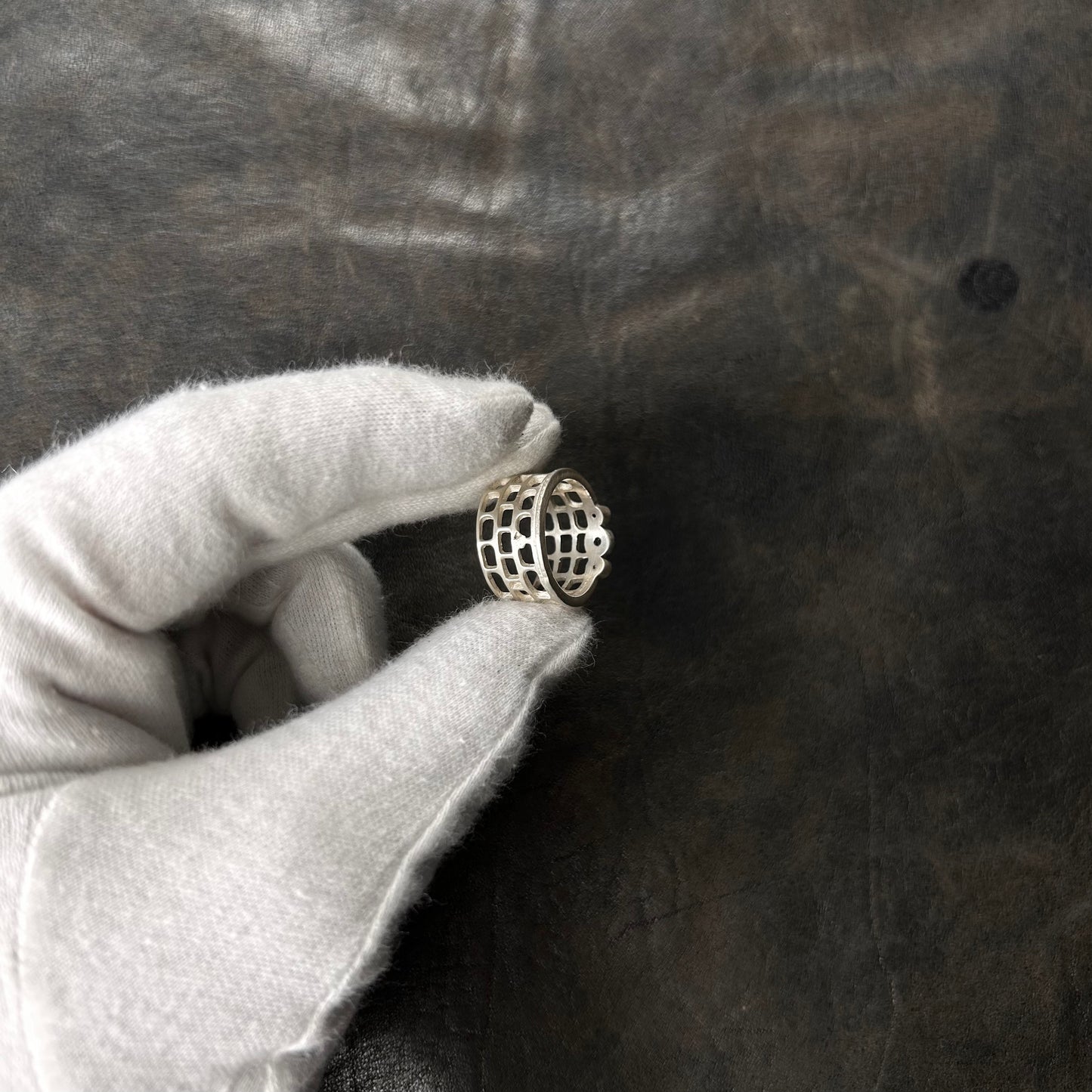 Perforated Triple Ekanite Stone Ring