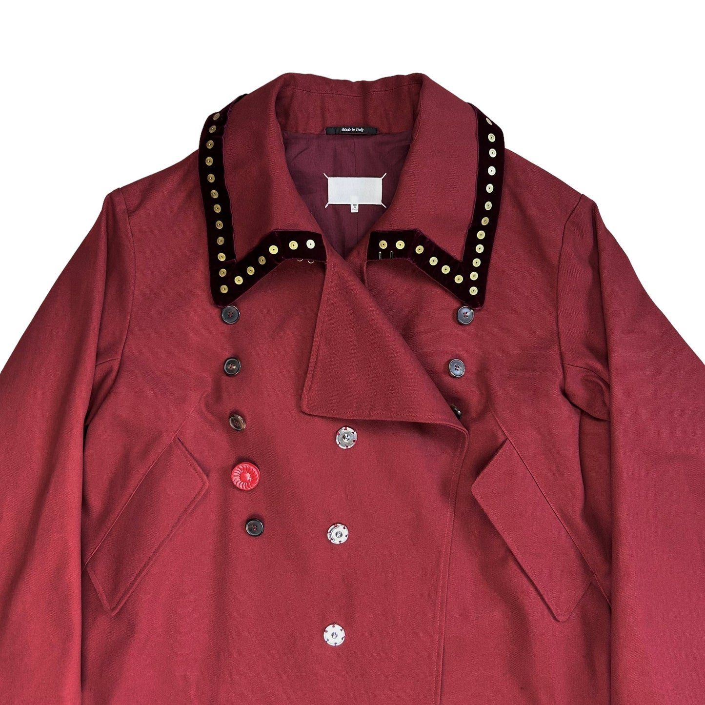 Maison Margiela Studded Double Breasted Chenile Coat - AW20