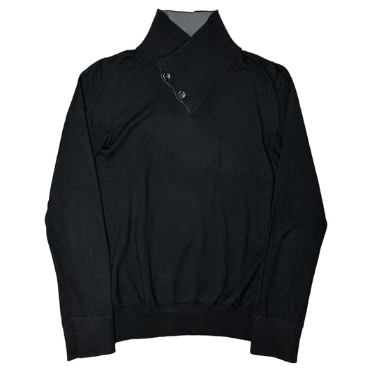 Dior Homme Buttoned Fold Neck Wool Sweater - AW09