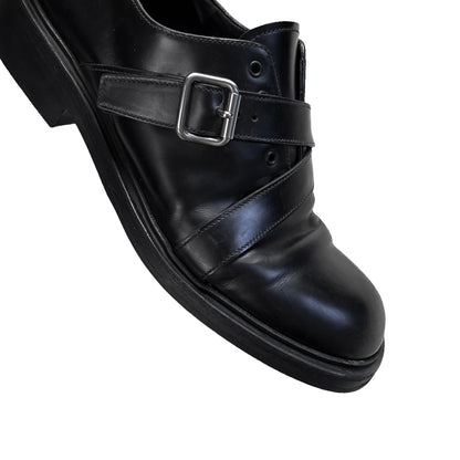 Prada Laceless Wrapped Strap Buckle Derbies - AW19