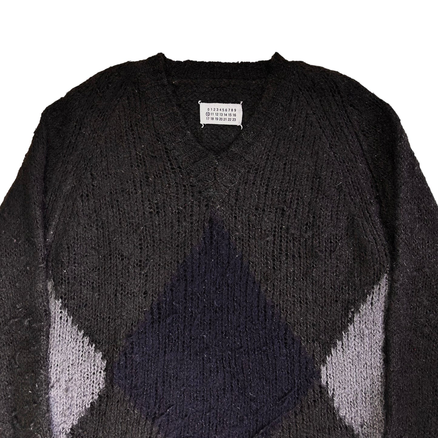 Maison Martin Margiela Argyle Grunge Knit Sweater - AW08