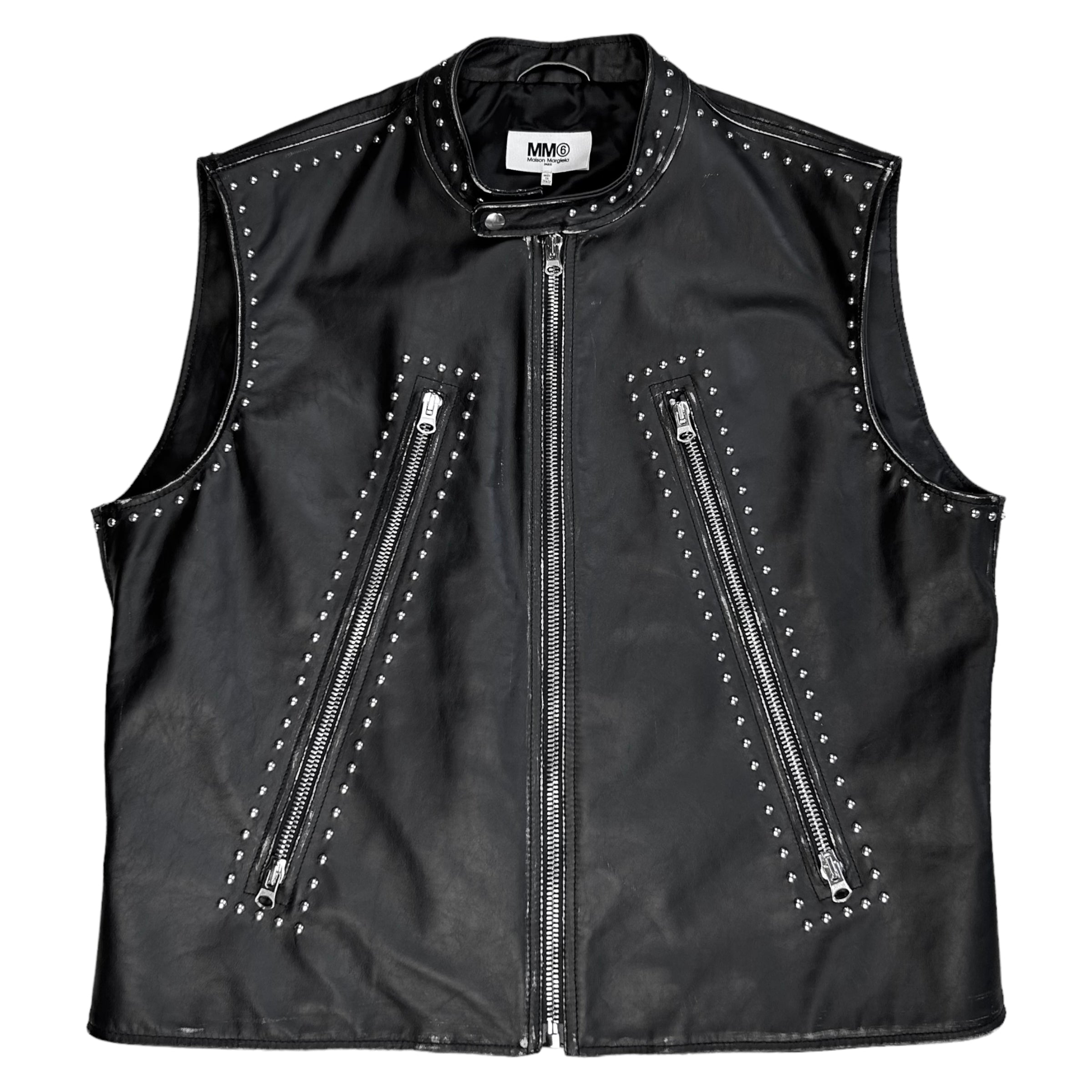 Maison Margiela MM6 Studded Leather Vest - AW22 – Vertical Rags