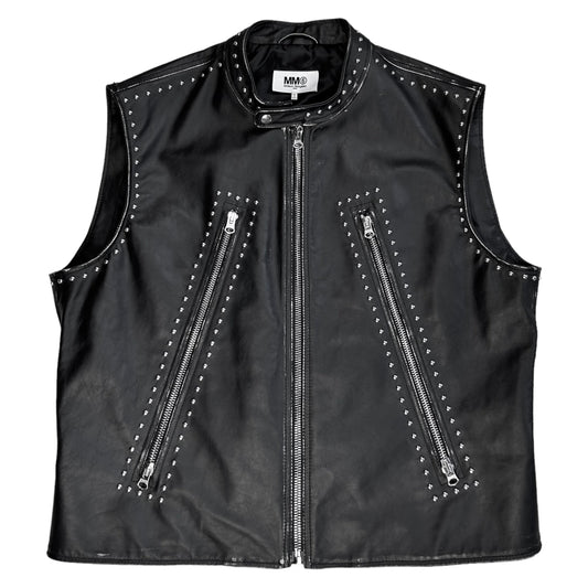 Maison Margiela MM6 Studded Leather Vest - AW22