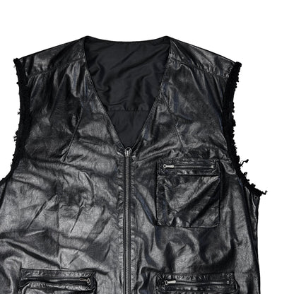 Jil Sander Leather Cargo Zip Vest - SS07