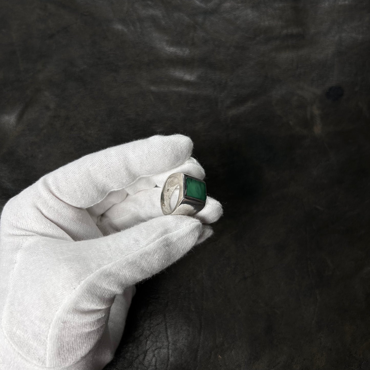 Massive Jade Stone Signet Ring