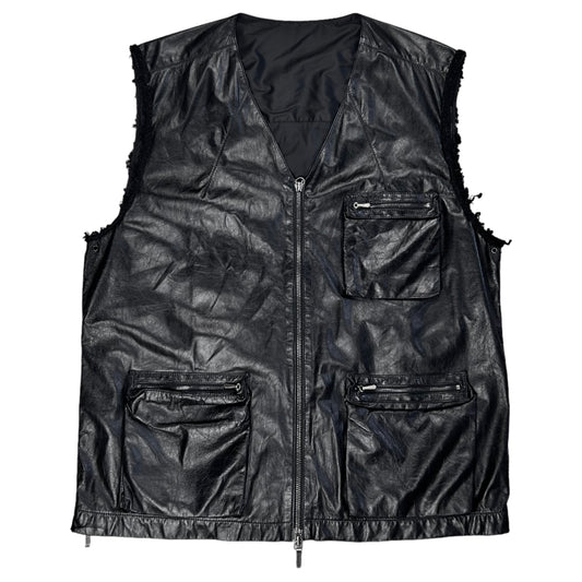 Jil Sander Leather Cargo Zip Vest - SS07