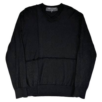 Comme Des Garcons Homme Patchwork V-Neck Wool Sweater - AW06