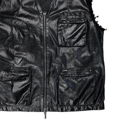 Jil Sander Leather Cargo Zip Vest - SS07