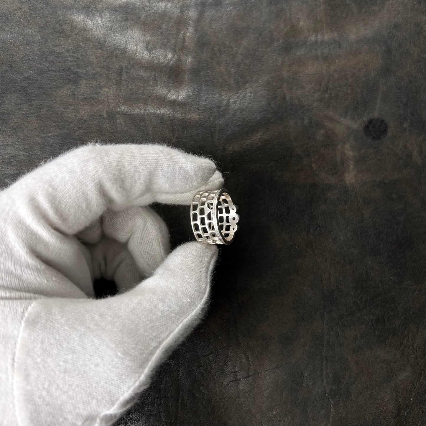 Perforated Triple Citrin Stone Ring