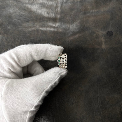 Perforated Triple Ekanite Stone Ring