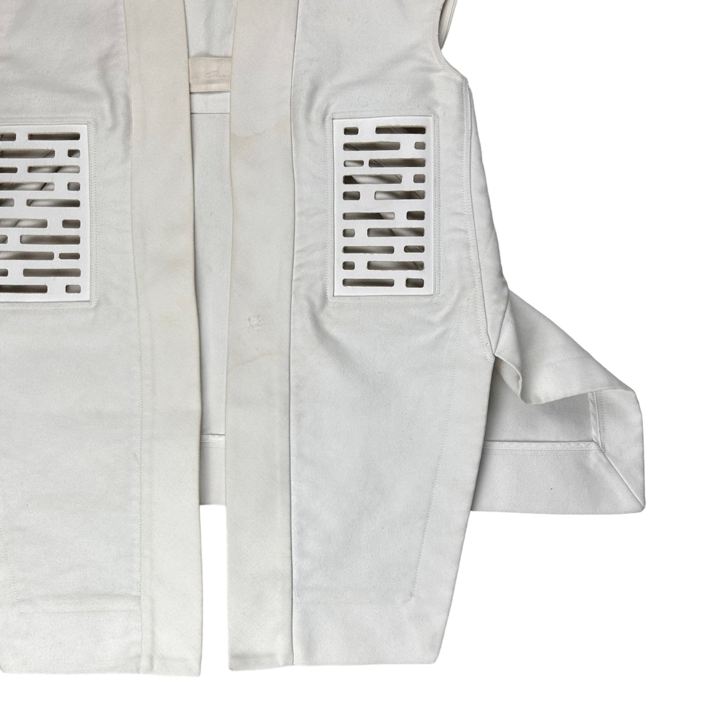 Rick Owens Vicsious Laser Cut Leather Patch Vest - SS14