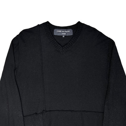 Comme Des Garcons Homme Patchwork V-Neck Wool Sweater - AW06