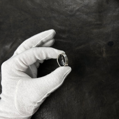 Greek Onyx Stone Signet Ring