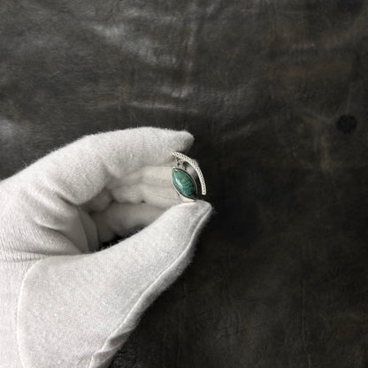 Crescent Malachite Stone Ring