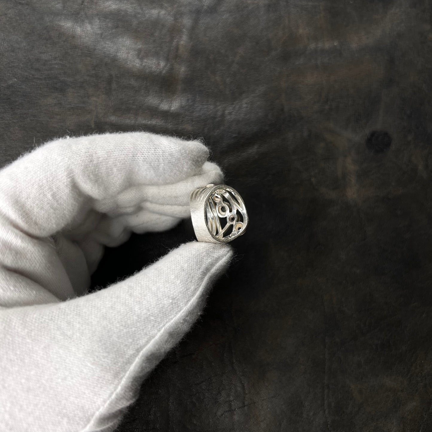 Wired Peridot & Andalusite Stone Ring